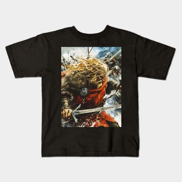 Saga of the Norse: Viking Exploration, Epic Tales, and Anime-Manga Heritage in Vinland Saga Art Kids T-Shirt by insaneLEDP